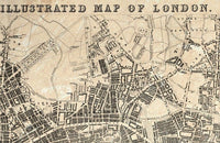 Old Map of London England 1845 Vintage Map of London | Vintage Poster Wall Art Print | Wall Map Print | Old Map Print | Map Gift