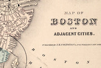 Old Map of Boston 1855 Massachusetts Vintage Map | Vintage Poster Wall Art Print | Wall Map Print | Old Map Print | Map Gift