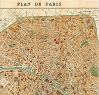 Old Map of Paris 1889 France Vintage Paris Plan | Vintage Poster Wall Art Print | Wall Map Print | Old Map Print | Map Gift