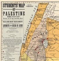 Old Map of Palestine Jesus 1905 Religious Vintage Map of Palestine | Vintage Poster Wall Art Print | Wall Map Print | Old Map Print