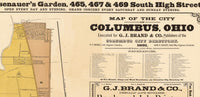 Old Map of Columbus Ohio 1881 Vintage Map | Vintage Poster Wall Art Print | Wall Map Print | Old Map Print | Map Gift | Anniversary gift