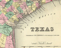 Old Map Texas 1856 United States of America Wall Map Print | Old Map Print | Map Gift | Anniversary gift | Housewarming Gift