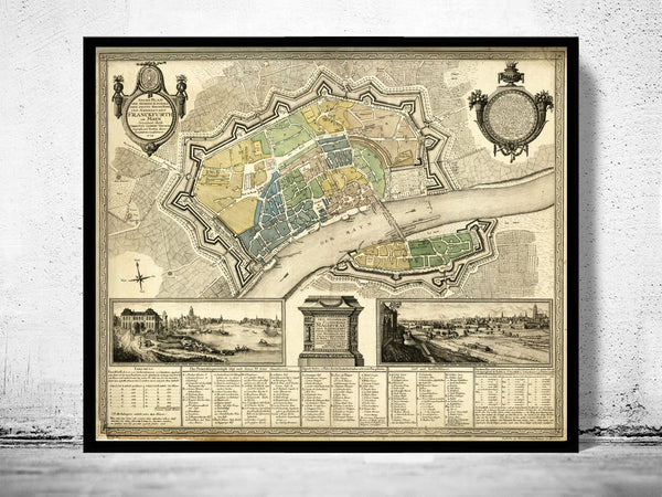 Old Map of Frankfurt Germany 1783 Vintage Map | Vintage Poster Wall Art Print | Wall Map Print | Old Map Print | Map Gift| Housewarming Gift