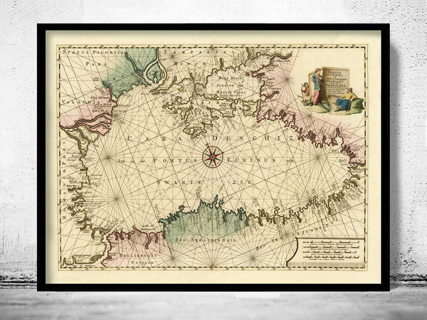 Old Map of Black Sea 1745 Crimea Vintage Map | Vintage Poster Wall Art Print | Wall Map Print | Old Map Print | Map Gift| Housewarming Gift