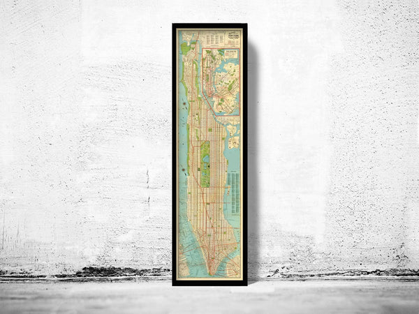 Old Map of New York Subway 1920 Underground New York Map Vintage Map | Vintage Poster Wall Art Print | Wall Map Print | Old Map Print