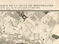 Old Map of Montpellier France 1834 Vintage Map | Vintage Poster Wall Art Print | Wall Map Print | Old Map Print | Map Gift