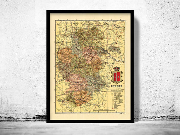 Old Map of Burgos Region 1900 Spain Vintage Map | Vintage Poster Wall Art Print | Wall Map Print | Old Map Print | Map Gift