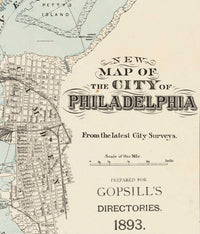 Old Map of Philadelphia 1893 Vintage Map | Vintage Poster Wall Art Print | Wall Map Print | Old Map Print | Map Gift | Anniversary gift