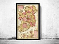 Beautiful Old Map of Ireland 1740 Vintage Map | Vintage Poster Wall Art Print | Wall Map Print | Old Map Print | Map Gift| Housewarming Gift