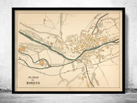 Old Map of Burgos 1905 Spain Vintage Map | Vintage Poster Wall Art Print | Wall Map Print | Old Map Print | Map Gift | Anniversary gift