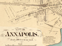 Old Map of Annapolis Maryland 1878 Vintage Map | Vintage Poster Wall Art Print | Wall Map Print | Old Map Print | Map Gift