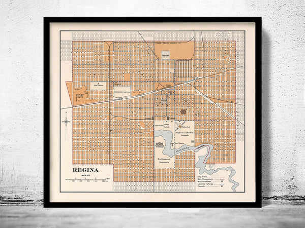 Old Map of Regina Saskatchewan Canada 1915 Vintage Map | Vintage Poster Wall Art Print | Wall Map Print | Old Map Print | Map Gift