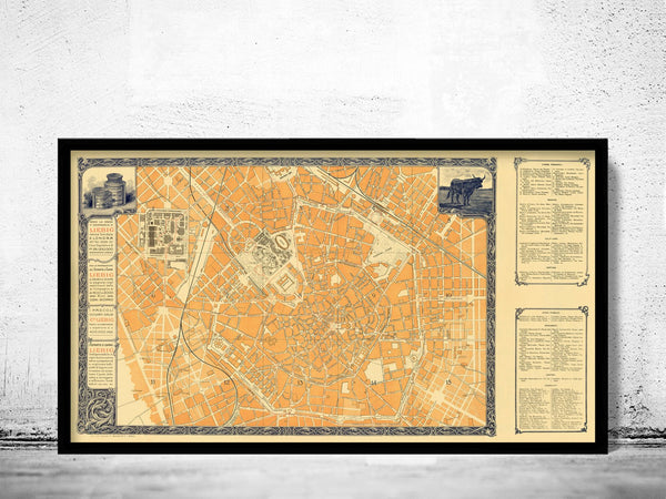 Old Map of Milan Milano 1906 Italy Vintage Map | Vintage Poster Wall Art Print | Wall Map Print | Old Map Print | Map Gift