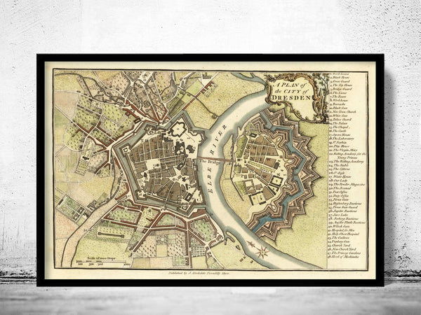 Old Map of Dresden 1800 Germany Vintage Map | Vintage Poster Wall Art Print | Wall Map Print | Old Map Print | Map Gift | Anniversary gift