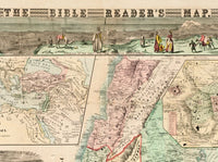 Bible Readers Vintage Map Palestine Jerusalem 1873 Religious | Vintage Poster Wall Art Print | | Map Gift | Anniversary gift