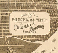 Birdseye View of Philadelphia 1870 | Map Gift | Anniversary gift | Housewarming Gift