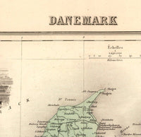 Old Map of Denmark 1892 Vintage Map | Vintage Poster Wall Art Print | Wall Map Print | Old Map Print | Map Gift | Anniversary gift