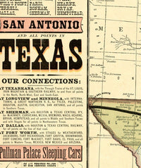 Old Map Texas Pacific Railway 1876 United States of America Vintage Map | Vintage Poster Wall Art Print | Wall Map Print | Old Map Print