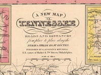 Vintage map of Tennesee 1849, United States of America | Vintage Poster Wall Art Print | | Map Gift | Anniversary gift | Housewarming Gift