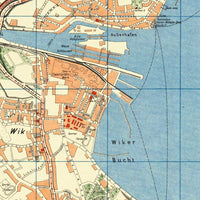 Old Map of Kiel Germany 1949 Vintage Map | Vintage Poster Wall Art Print | Wall Map Print | Old Map Print