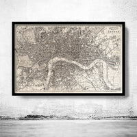 Old Map of London 1851 Vintage Map of London | Vintage Poster Wall Art Print | Wall Map Print | Old Map Print | Map Gift | Anniversary gift