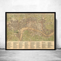 Old Map of London 1767 Vintage London Map | Vintage Poster Wall Art Print | Wall Map Print | Old Map Print | Map Gift | Anniversary gift