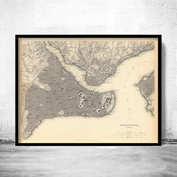 Old Map of Istanbul Constantinople Turkey 1840 Vintage map | Vintage Poster Wall Art Print | Wall Map Print | Old Map Print | Map Gift