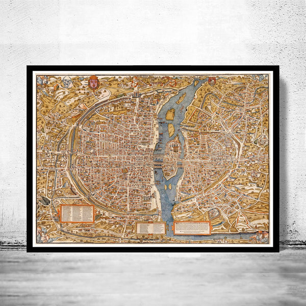 Old Map of Paris 1550 France Vintage Paris Plan | Vintage Poster Wall Art Print | Wall Map Print | Old Map Print | Map Gift