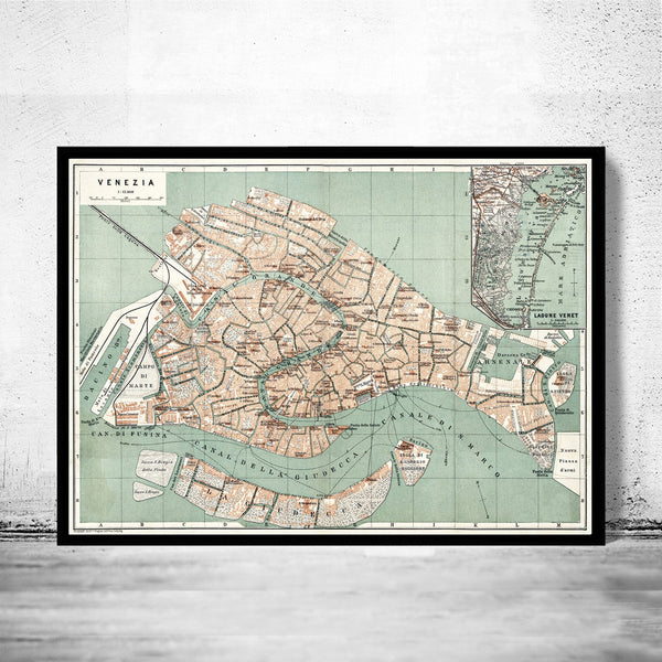 Old Map of Venice Italy 1886 Vintage Map | Vintage Poster Wall Art Print | Wall Map Print | Old Map Print | Map Gift | Anniversary gift