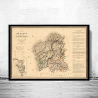 Old Map of Galicia Galiza Espana 1837 Spain Vintage Map | Vintage Poster Wall Art Print | Wall Map Print | Old Map Print | Map Gift