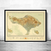 Old Map of Bali Indonesia 1935 Vintage Map | Vintage Poster Wall Art Print | Wall Map Print | Old Map Print | Map Gift | Anniversary gift