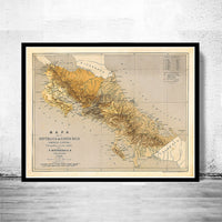 Old Map of Costa Rica 1889 Vintage Map Costa Rica Gift | Vintage Poster Wall Art Print | Wall Map Print | Old Map Print | Map Gift