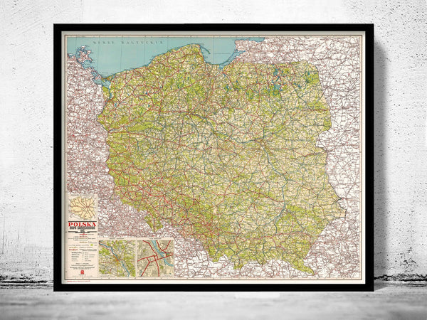 Old Map of Poland 1947 Vintage Map | Vintage Poster Wall Art Print | Wall Map Print | Old Map Print | Map Gift | Anniversary gift