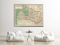 Old Map of Latvia 1926 Vintage Map Lettonie Chart | Vintage Poster Wall Art Print | Wall Map Print | Old Map Print | Map Gift