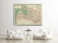 Old Map of Latvia 1926 Vintage Map Lettonie Chart | Vintage Poster Wall Art Print | Wall Map Print | Old Map Print