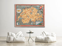 Old Map Switzerland Premier Hotels Vintage Map | Vintage Poster Wall Art Print | Wall Map Print | Old Map Print | Map Gift