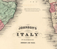 Old Map of Italy 1863 italia Vintage Map | Vintage Poster Wall Art Print | Wall Map Print | Old Map Print | Map Gift | Anniversary gift