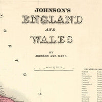 Old Map of England and Wales 1865 Vintage Map | Vintage Poster Wall Art Print | Wall Map Print | Old Map Print | Map Gift