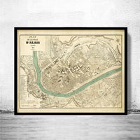 Old Map of Ville d'Alais 1910 Alés Carte France Vintage Map | Vintage Poster Wall Art Print | Wall Map Print | Map Gift | Anniversary gift