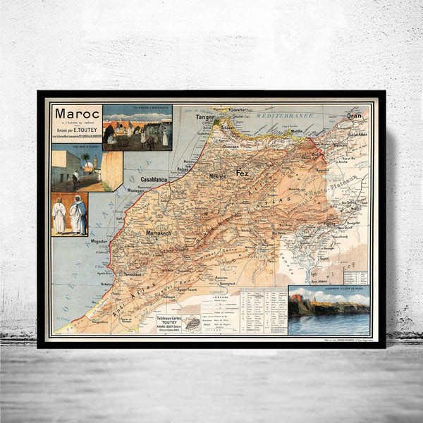 Old Map of Morocco Le Maroc 1925 Vintage Map | Vintage Poster Wall Art Print | Vintage Map of Morocco Wall Map Print | Old Map Print