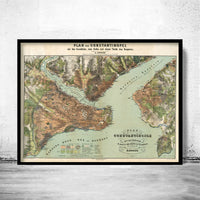 Old Map of Istanbul Constantinople, Turkey 1882 Vintage map | Vintage Poster Wall Art Print | Wall Map Print | Old Map Print | Map Gift