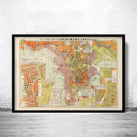 Vintage Old Map of Hong Kong Kowloon 1957 China | Vintage Poster Wall Art Print | Wall Map Print | Old Map Print | Map Gift