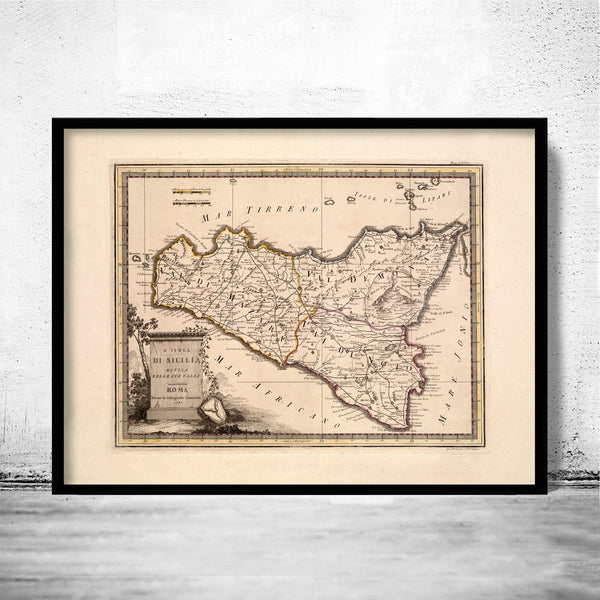 Old Map of Sicily Sicilia Italy 1790 Vintage Map | Vintage Poster Wall Art Print | Wall Map Print | Old Map Print | Map Gift