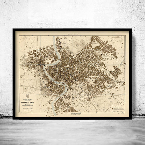 Vintage Map of Rome Roma, Italia 1892 Old Map of Rome | Vintage Poster Wall Art Print | Wall Map Print | Old Map Print | Map Gift