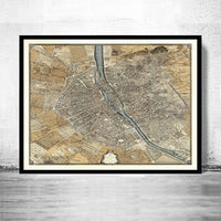 Old Map of Paris 1739 Turgot Map Vintage Map of Paris | Vintage Poster Wall Art Print | Wall Map Print | Old Map Print | Map Gift