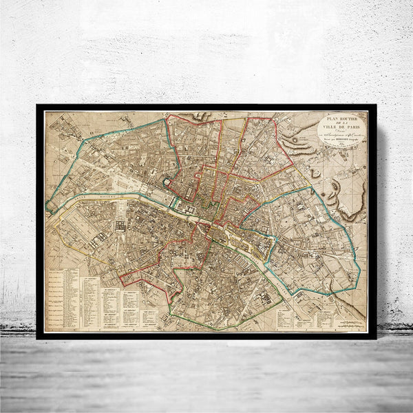 Old Map of Paris 1832 France Vintage Paris Map | Vintage Poster Wall Art Print | Wall Map Print | Old Map Print | Map Gift