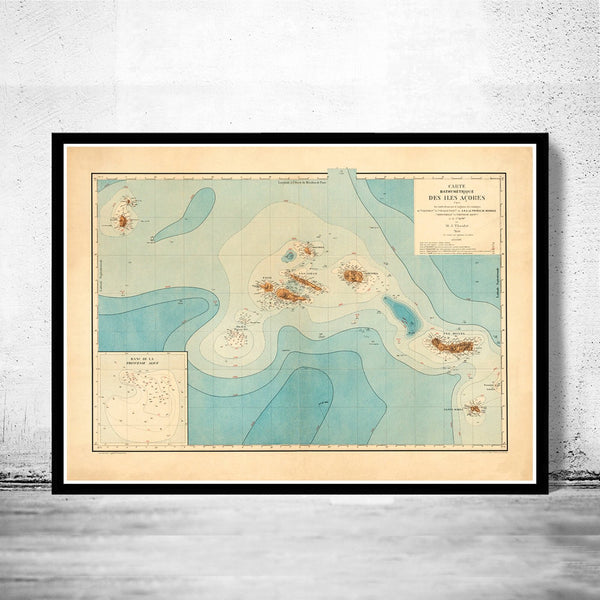 Old Map of Açores Azores Islands 1899, Portuguese map | Vintage Poster Wall Art Print | Wall Map Print | Old Map Print | Map Gift