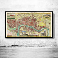 Old Map of London Map 1800 Vintage Map of London | Vintage Poster Wall Art Print | Wall Map Print | Old Map Print | Map Gift