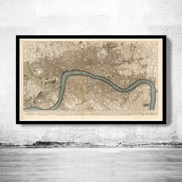 Old Map of London 1749 Vintage Map of London | Vintage Poster Wall Art Print | Wall Map Print | Old Map Print | Map Gift | Anniversary gift