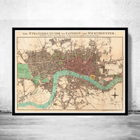 Old Map of London Map 1806 Vintage Map | Vintage Poster Wall Art Print | Wall Map Print | Old Map Print | Map Gift | Anniversary gift